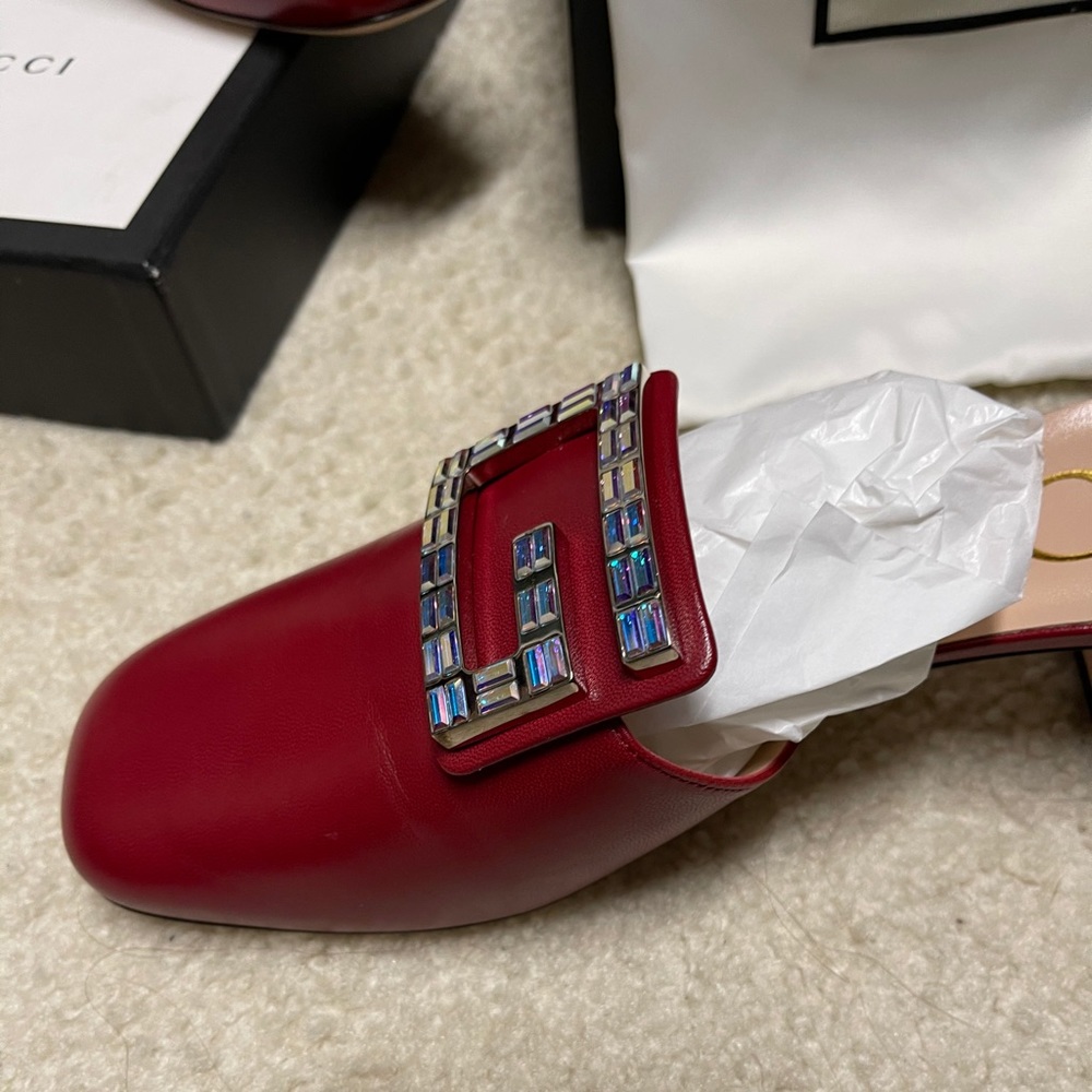 Gucci crystal G red shoes